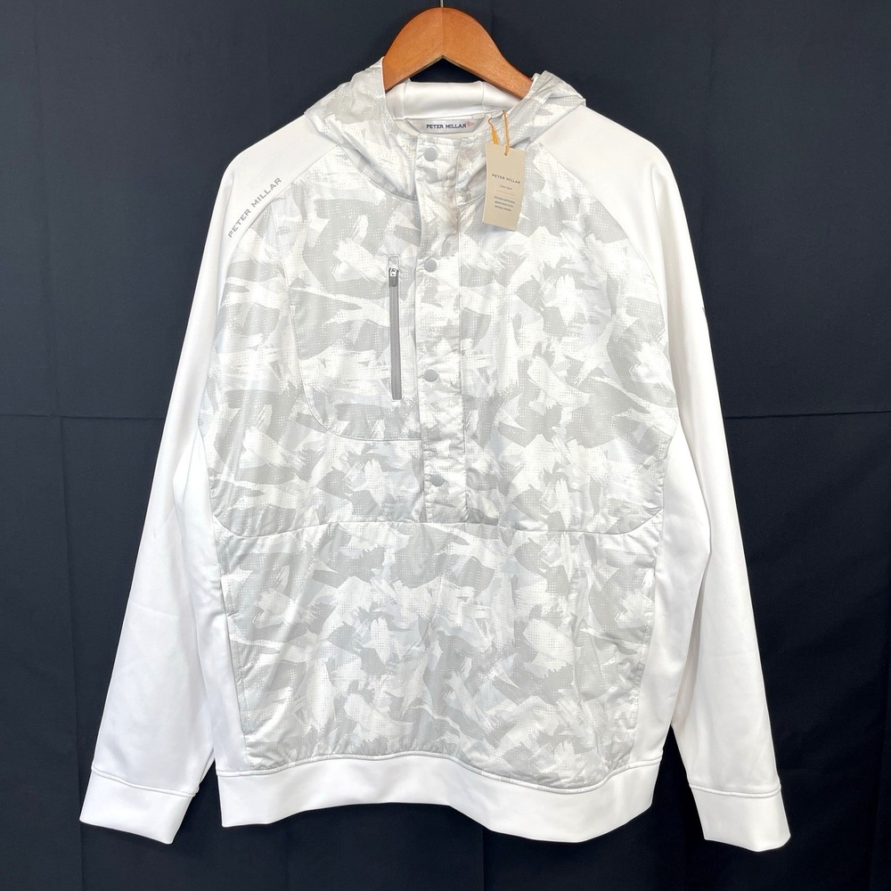 Peter Millar Mens Weld Brushstroke Camo Half Snap Hoodie Size XL  Crown Sport - Picture 6 of 16